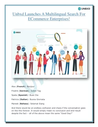 Unbxd Launches A Multilingual Search For ECommerce Enterprises!