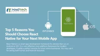 Top 5 Reasons You Should Choose React Native for Your Next Mobile App