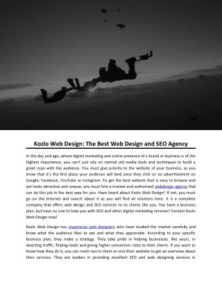 Kozlo Web Design: The Best Web Design and SEO Agency