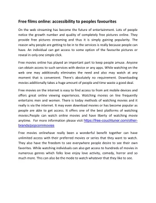 free films online accessibility to peoples