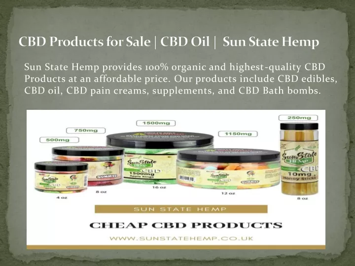 cbd products for sale cbd oil sun state hemp