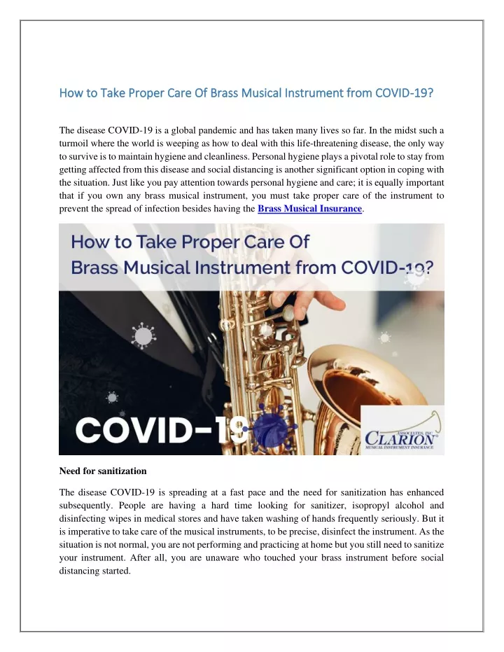how to take proper care of brass musical