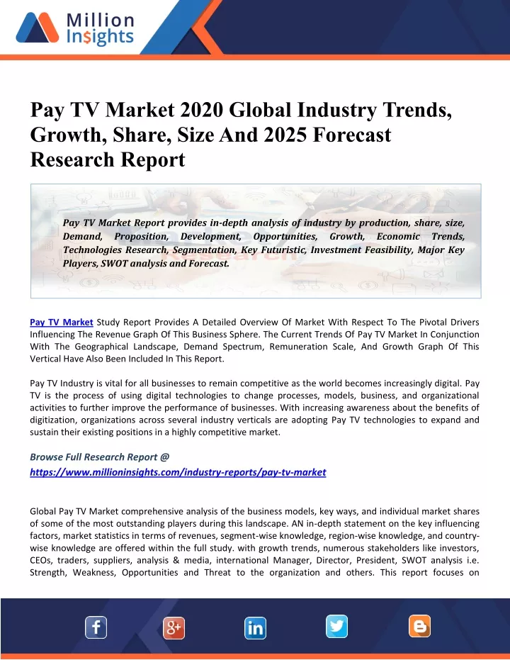 pay tv market 2020 global industry trends growth