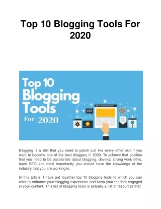 top 10 blogging tools for 2020