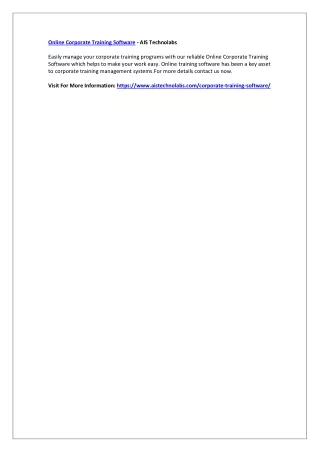 online corporate training software ais technolabs