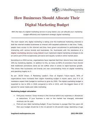 how businesses should allocate their