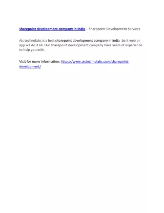 sharepoint development company in india
