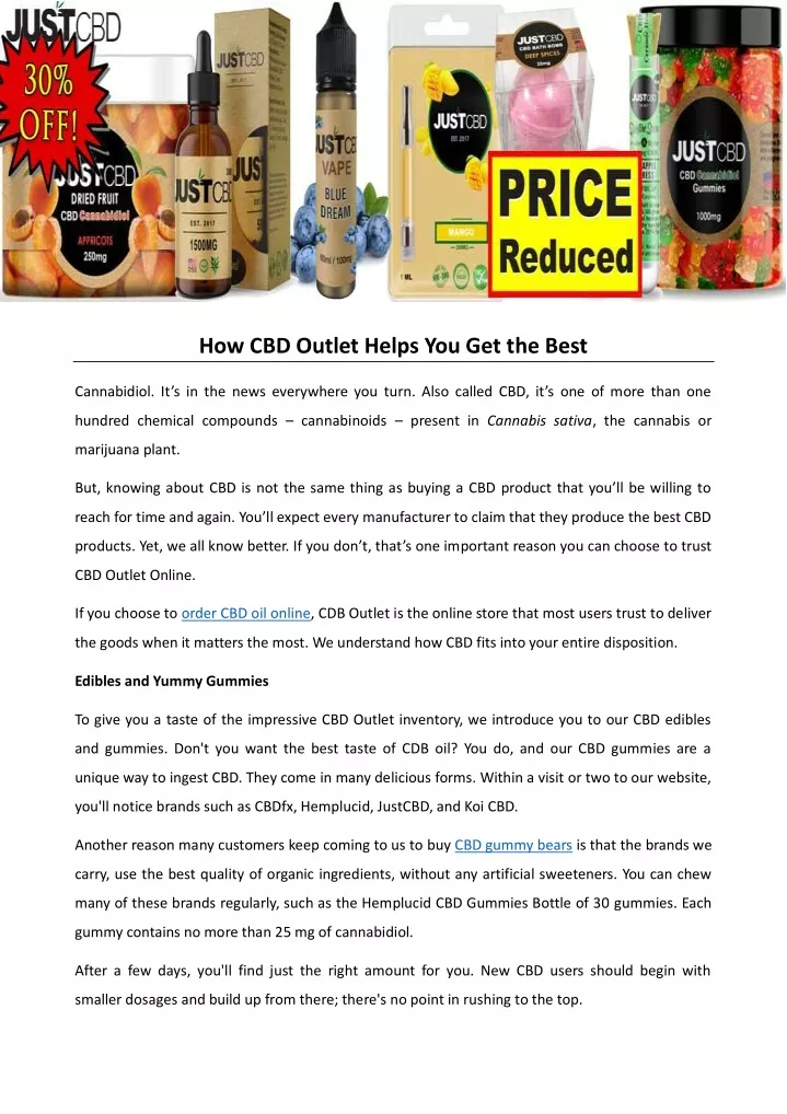 how cbd outlet helps you get the best