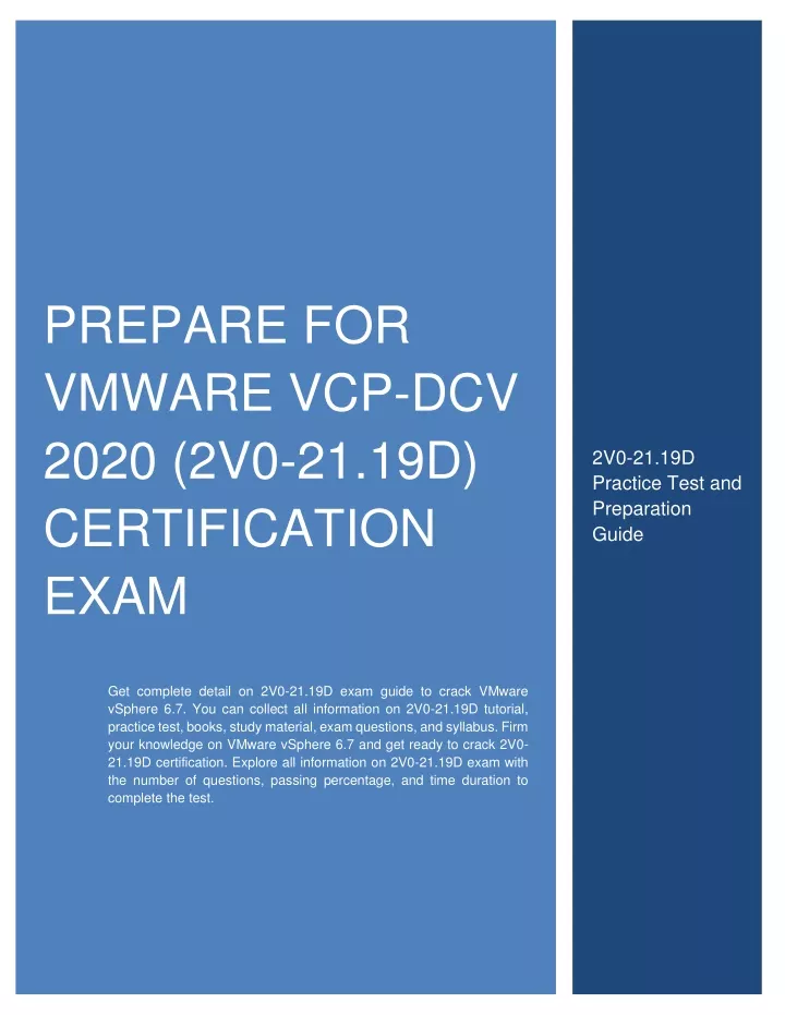 prepare for vmware vcp dcv 2020