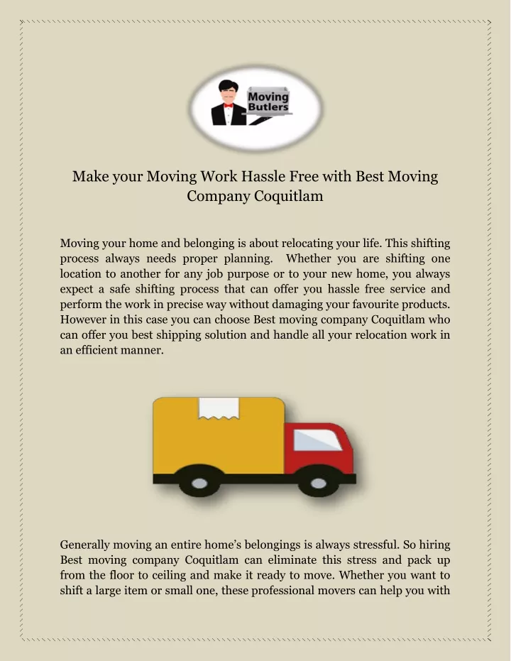 make your moving work hassle free with best
