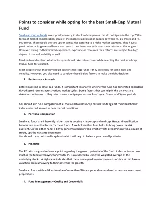 points to consider while opting for the best