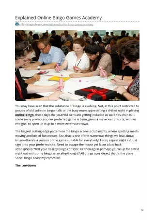 explained online bingo games academy