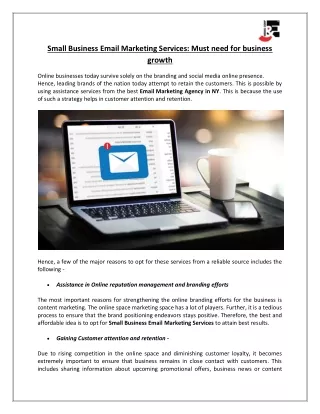 Small Business Email Marketing Services: Must need for business growth