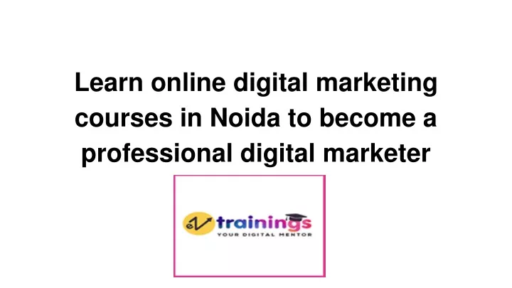 learn online digital marketing courses in noida to become a professional digital marketer