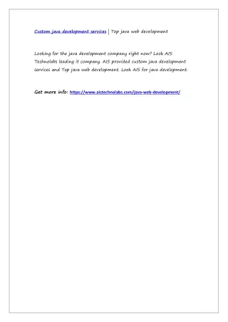 custom java development services top java