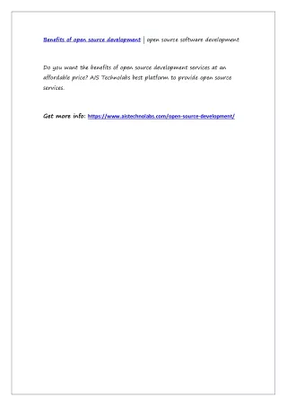 benefits of open source development open source
