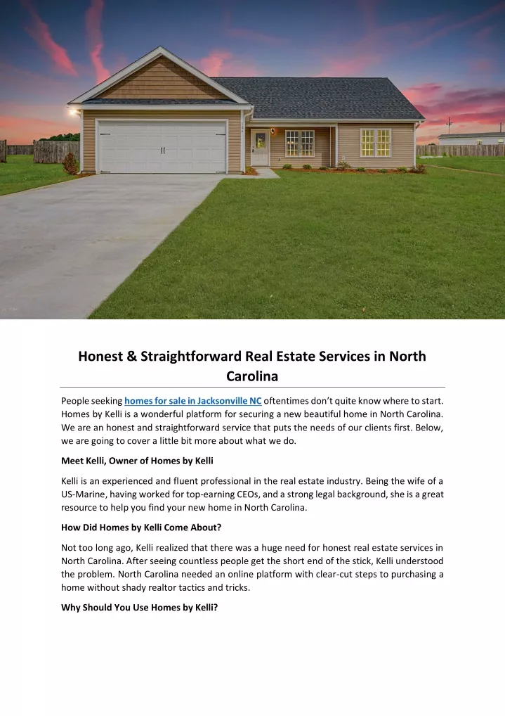 honest straightforward real estate services