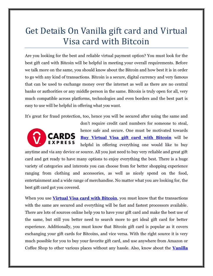 get details on vanilla gift card and virtual visa