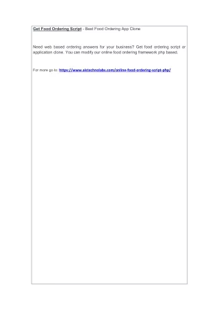 get food ordering script best food ordering