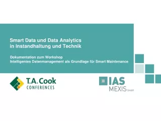 Smart Data Analytics Instandhaltung Workshop