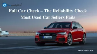 full car check the reliability check most used