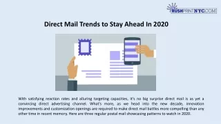Direct Mail Trends to Stay Ahead In 2020 - Rushprintnyc