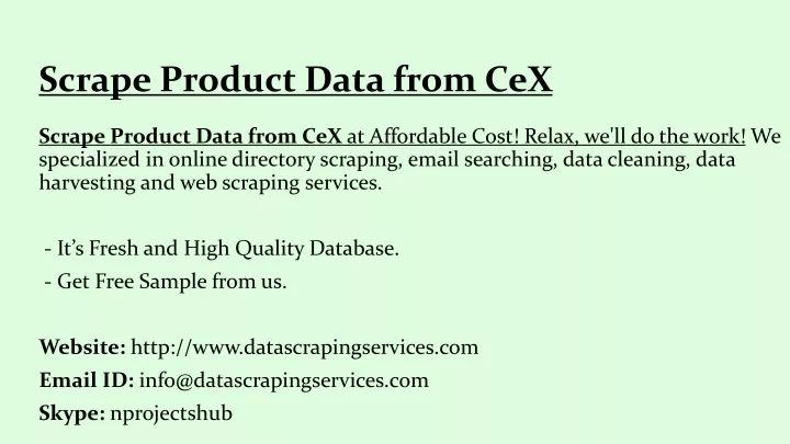 scrape product data from cex