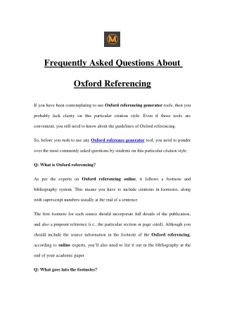 frequently asked questions about