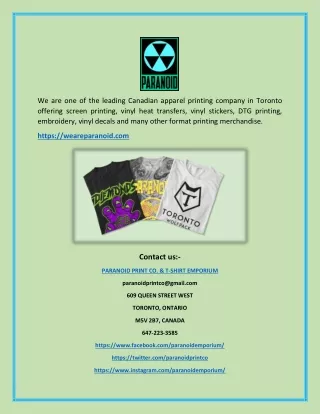 we are one of the leading canadian apparel