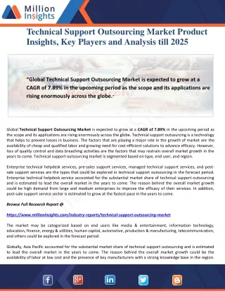 technical support outsourcing market product