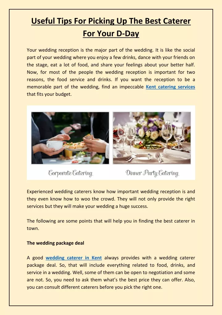useful tips for picking up the best caterer