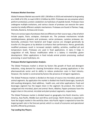 proteases market overview