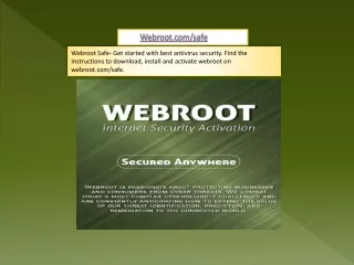 Webroot Safe - Enter Product Key - webroot.com/safe