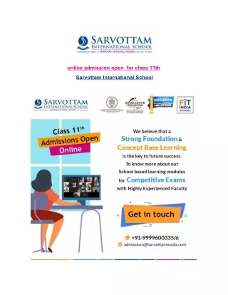 Online Admission Open For Class 11th | Sarvottamnoida