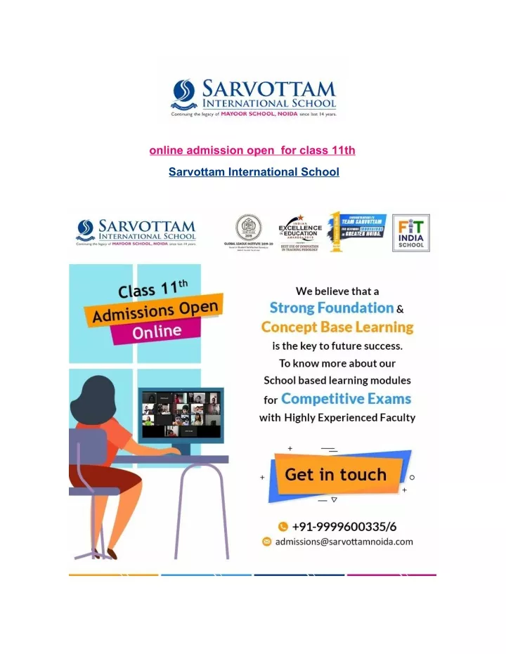 online admission open for class 11th