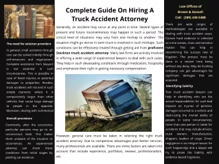 Complete Guide On Hiring A Truck Accident Attorney