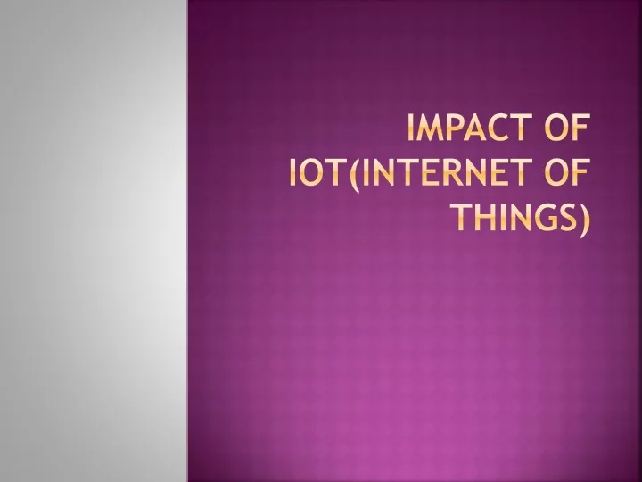 impact of iot internet of things