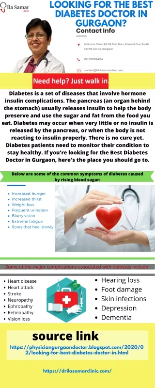 Looking for the best Diabetes Doctor in Gurgaon?