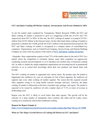 gcc and qatar cooking oil market analysis