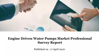 Engine Driven Water Pumps Market Professional Survey Report