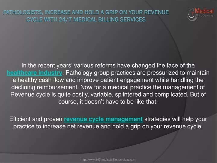 pathologists increase and hold a grip on your revenue cycle with 24 7 medical billing services