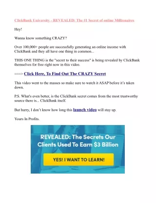 EARN MONEY WITH CLICKBANK UNIVERSITY