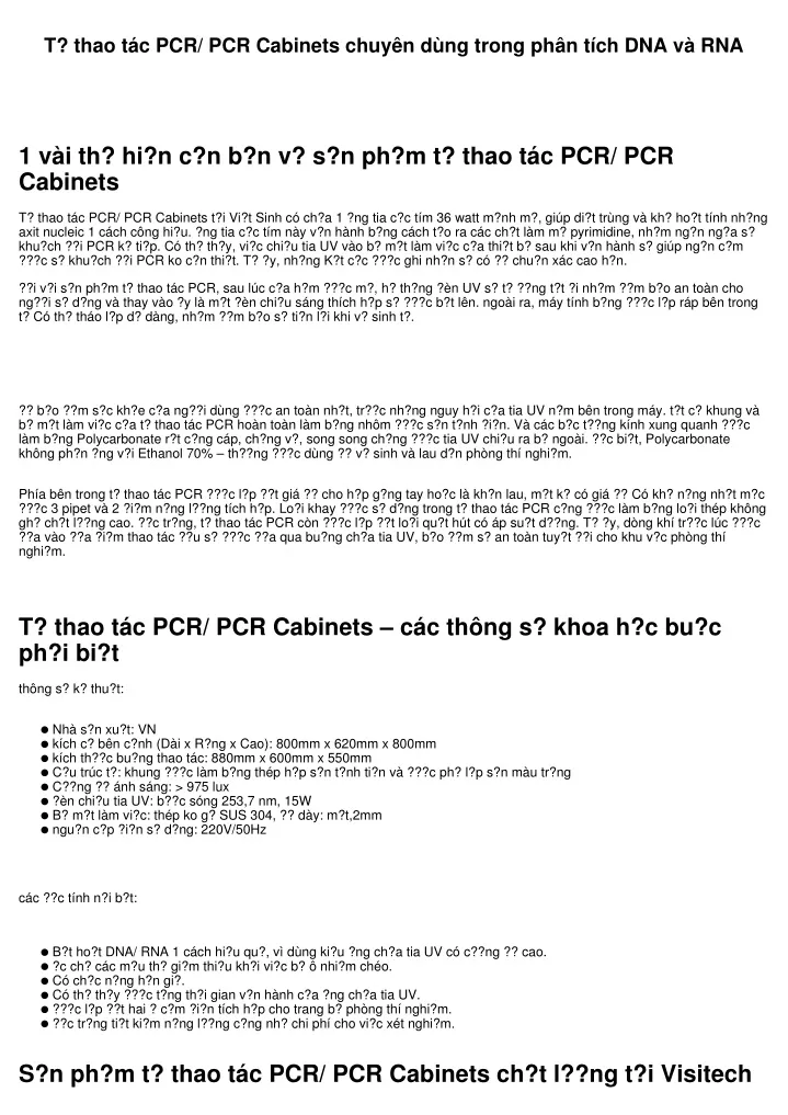 t thao t c pcr pcr cabinets chuy n d ng trong