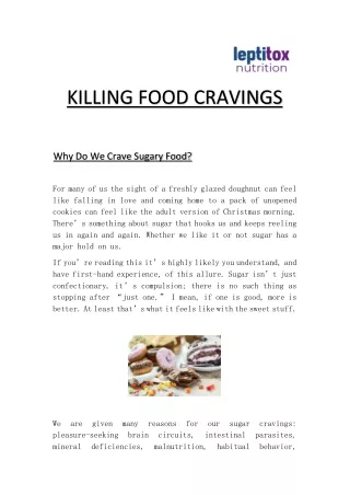 Killing The Food Cravings