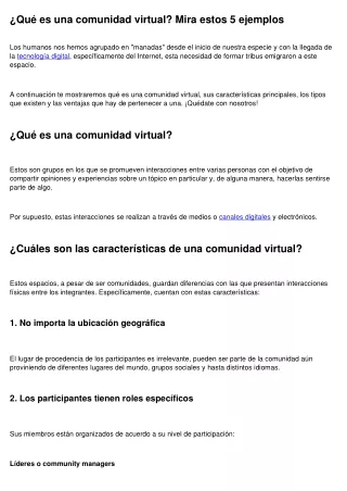 qu es una comunidad virtual mira estos 5 ejemplos