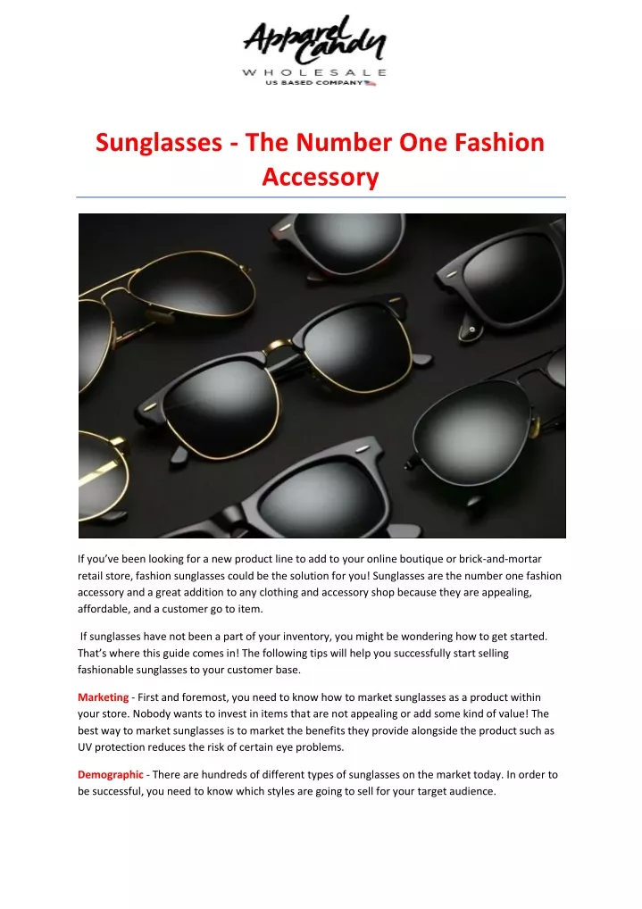 sunglasses the number one fashion accessory