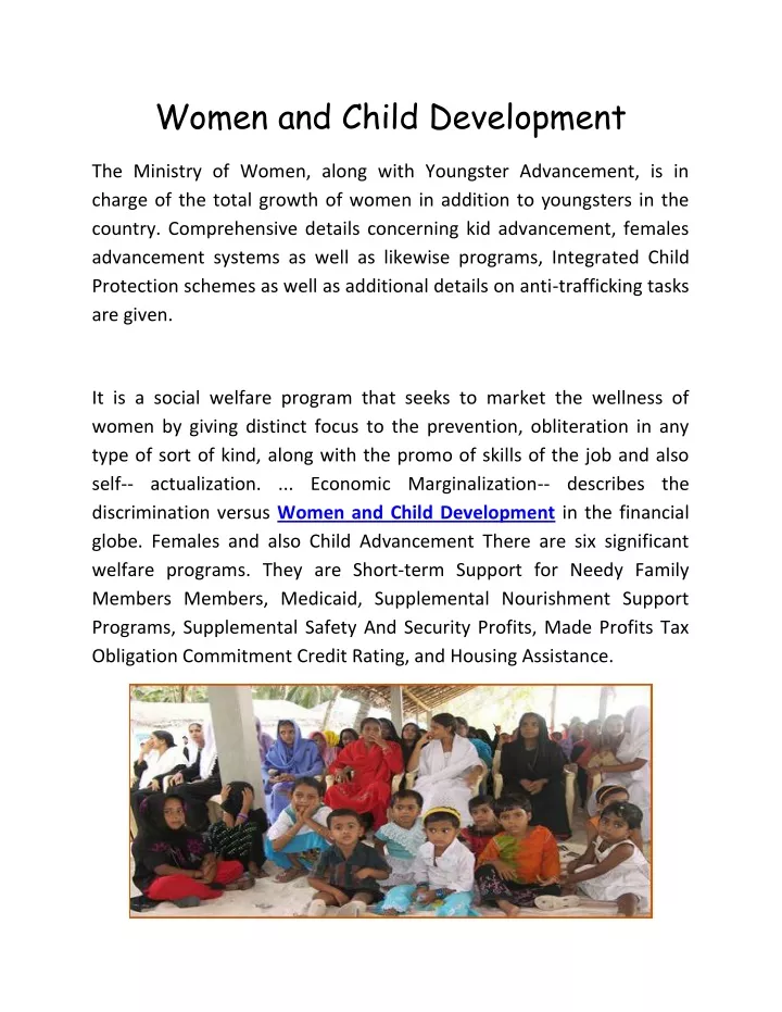 women and child development