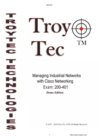 Managing Industrial Networks with Cisco Networking 200-401 Exam Pass with Guarantee