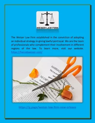 the weiser law firm established in the conviction