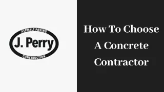 How To Choose A Concrete Contractor